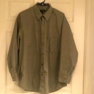 Gently Worn Men's Dress Shirt/Olive Green/70% Cotton-30% Polyester